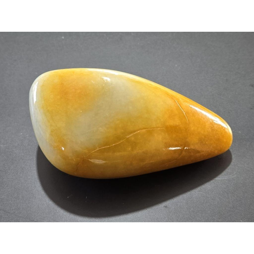 【七彩翡翠】 0407 天然A貨 緬甸 翡翠 原石掛件 原石 吊墜 墜子 吊飾  隨形牌 黃翡-細節圖5