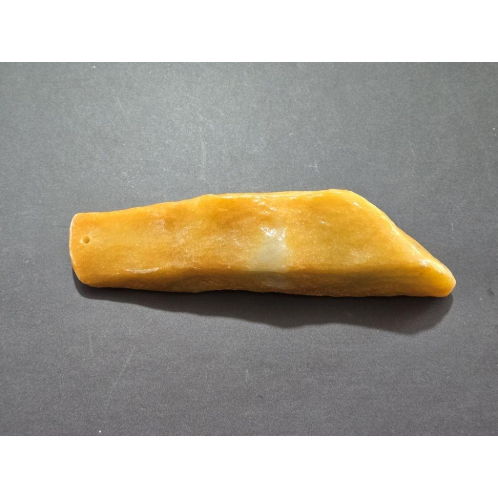 【七彩翡翠】 0404 天然A貨 緬甸 翡翠 原石掛件 原石 吊墜 墜子 吊飾  隨形牌 黃翡-細節圖3