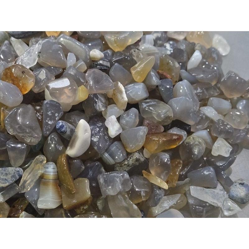 【七彩翡翠】 瑪瑙 原石 碎料 已拋光 震桶 水族箱 花盆 地面 鋪設 擺飾-細節圖3