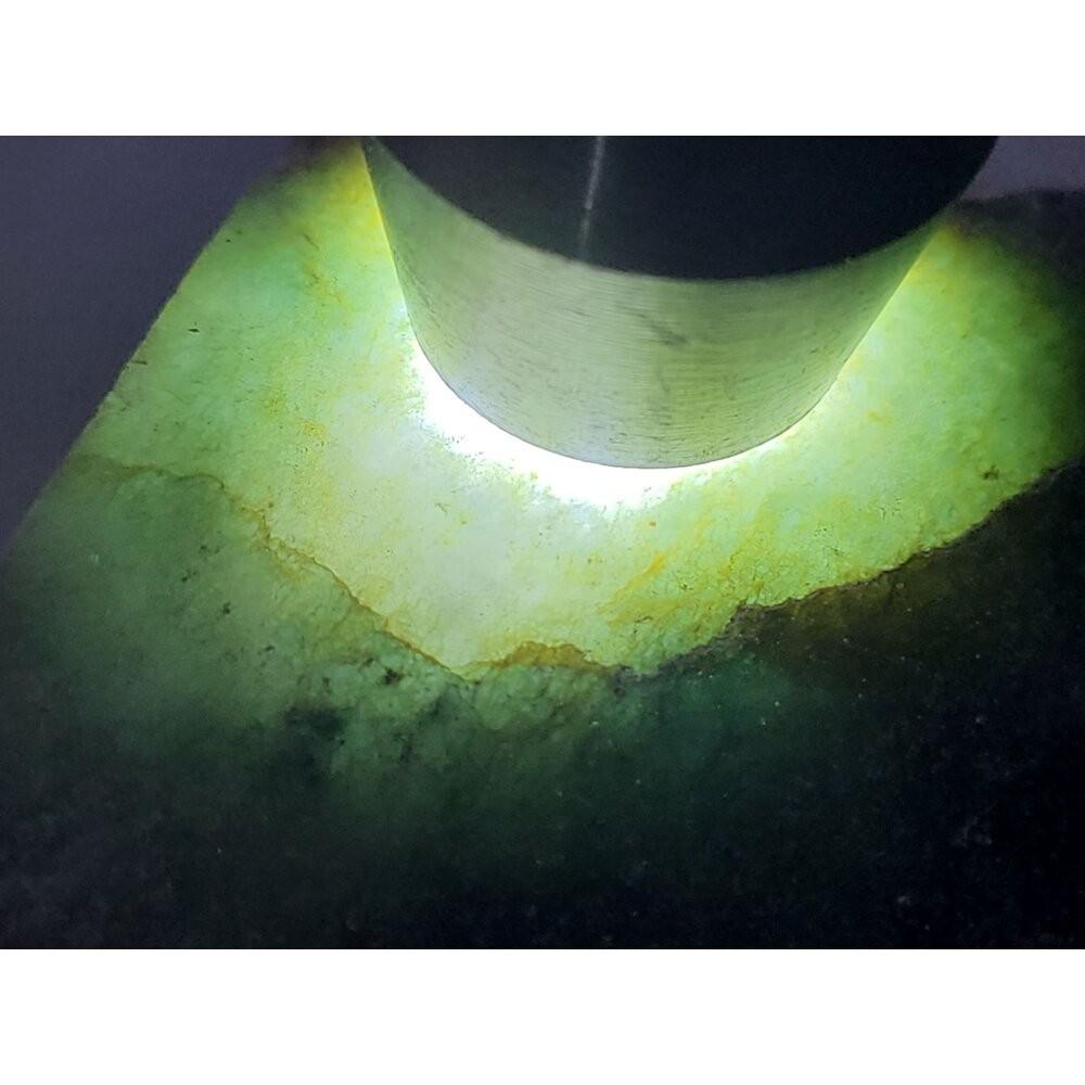 【七彩翡翠】 緬甸 翡翠 天然 原石 翡翠毛料 半明料 改口料 局部拋光 台灣現貨 334g-細節圖4