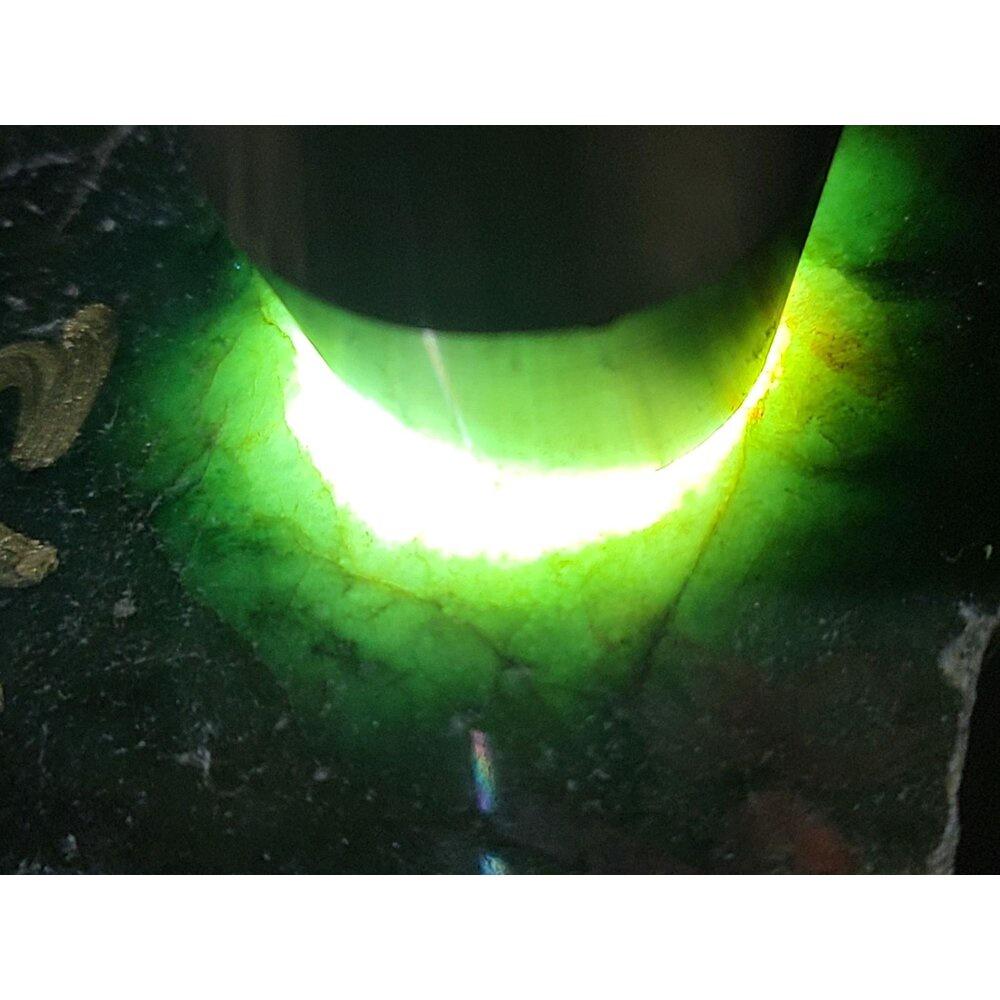 【七彩翡翠】 緬甸 翡翠 天然 原石 翡翠毛料 半明料 改口料 局部拋光 台灣現貨 712g-細節圖3