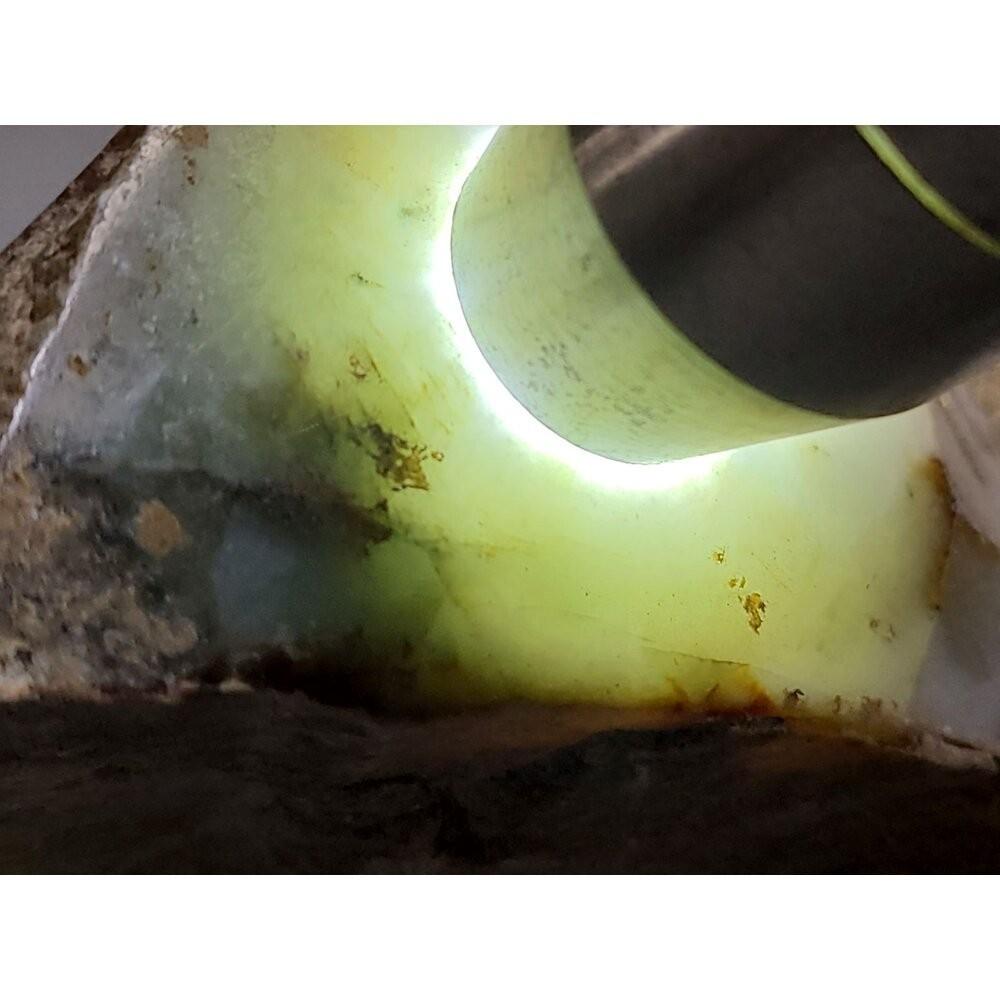 【七彩翡翠】 緬甸 翡翠 天然 原石 翡翠毛料 半明料 改口料 局部拋光 台灣現貨 728g-細節圖6