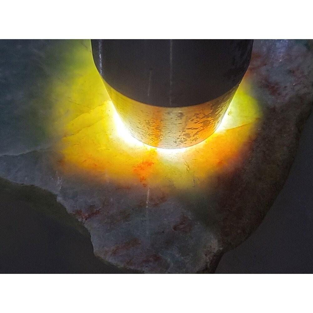 【七彩翡翠】 緬甸 翡翠 天然 原石 翡翠毛料 半明料 改口料 局部拋光 台灣現貨 341g-細節圖3