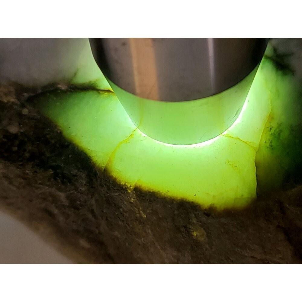 【七彩翡翠】 緬甸 翡翠 天然 原石 翡翠毛料 半明料 改口料 局部拋光 台灣現貨 1286g-細節圖3