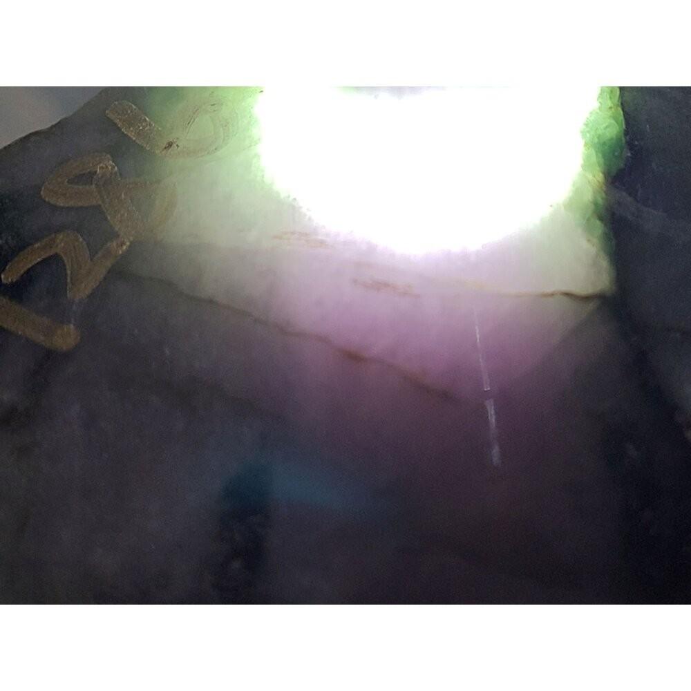 【七彩翡翠】 緬甸 翡翠 天然 原石 翡翠毛料 半明料 改口料 局部拋光 台灣現貨 1286g-細節圖4