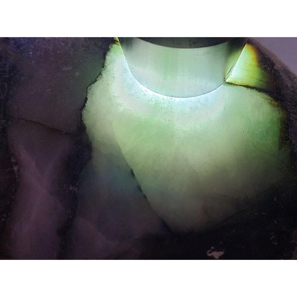 【七彩翡翠】 緬甸 翡翠 天然 原石 翡翠毛料 半明料 改口料 局部拋光 台灣現貨 1286g-細節圖7