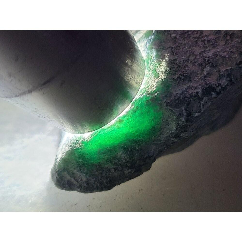 【七彩翡翠】危料 瓜料 瓜地馬拉 墨翠 原石 賭 牌子 戒面 台灣出貨  766g-細節圖6
