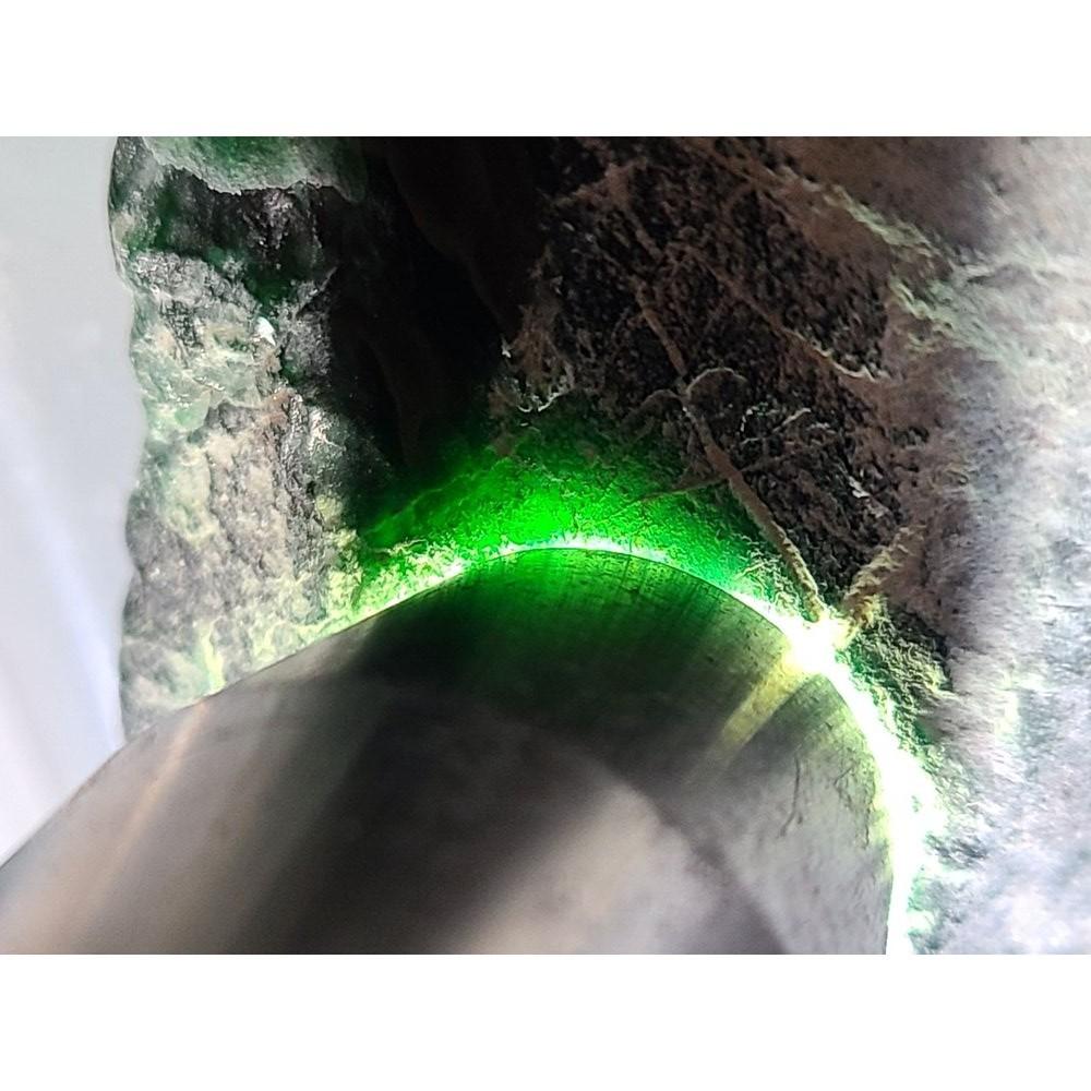【七彩翡翠】危料 瓜料 瓜地馬拉 墨翠 原石 賭 牌子 戒面 台灣出貨  398g-細節圖5