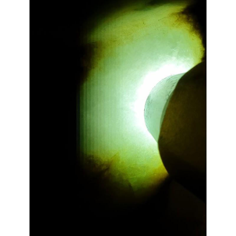 【七彩翡翠】半賭料，莫西沙種水料，平切開窗料，冰種，翻白霧∼台灣現貨,658g-細節圖6