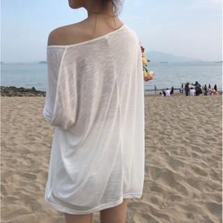 【QQSHOP】L0054 薄款 比基尼 罩衫 防曬 玩水 游泳 溫泉 海邊 海灘 渡假-細節圖2