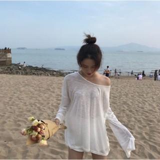 【QQSHOP】L0054 薄款 比基尼 罩衫 防曬 玩水 游泳 溫泉 海邊 海灘 渡假-細節圖5