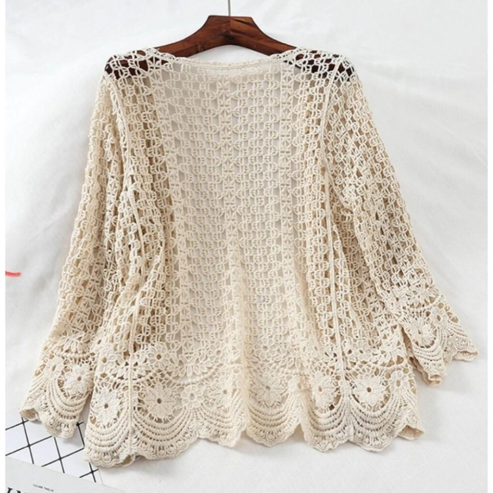 【QQSHOP】L0092 針織 鏤空 遮陽 防曬 罩衫 披肩 背心 薄外套 上班 外出-細節圖3