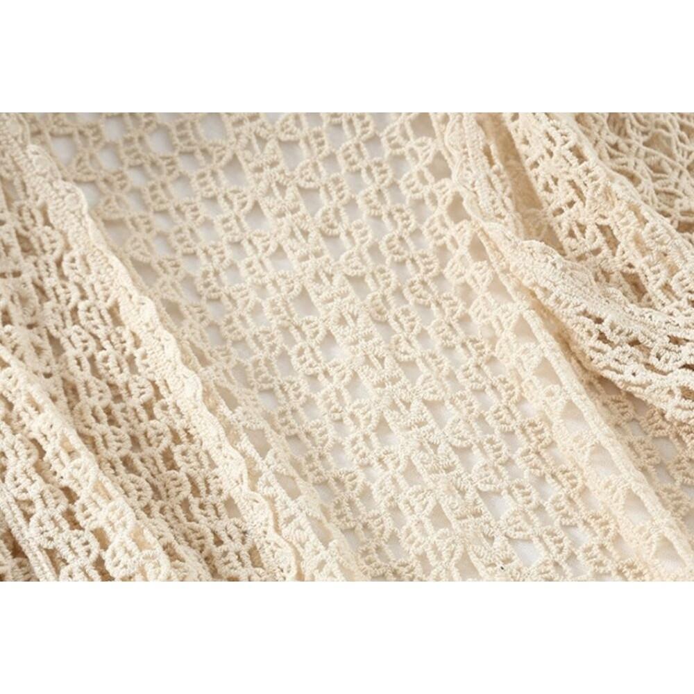 【QQSHOP】L0092 針織 鏤空 遮陽 防曬 罩衫 披肩 背心 薄外套 上班 外出-細節圖6