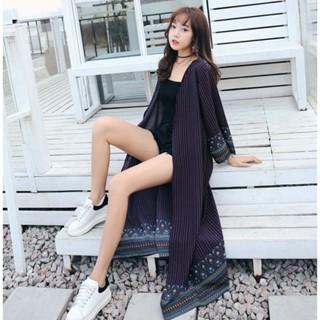 【QQSHOP】L00090 長版 民族風 防曬 遮陽 罩衫 批肩 渡假 海灘 比基尼-細節圖5