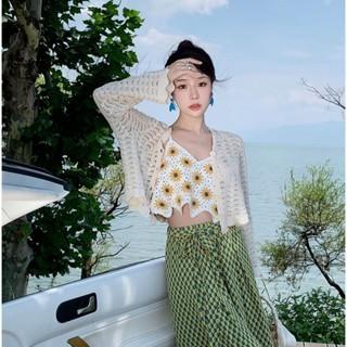 【QQSHOP】L00074 鏤空 針織 遮陽 防曬 比基尼 出國 渡假 海灘 玩水 拍照-細節圖3