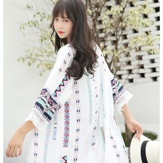 【QQSHOP】L00082 民族風 流蘇 防曬 遮陽 罩衫 披肩 旅遊 渡假 拍照-細節圖2