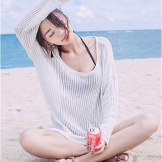 【QQSHOP】L00067 防曬 遮陽 罩衫 比基尼 泳裝 出國 渡假 海灘 玩水 拍照-細節圖2