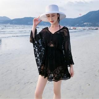 【QQSHOP】L00066 遮陽 罩衫 比基尼 泳裝 蕾絲 網紗 溫泉 渡假 海灘 拍照-細節圖4