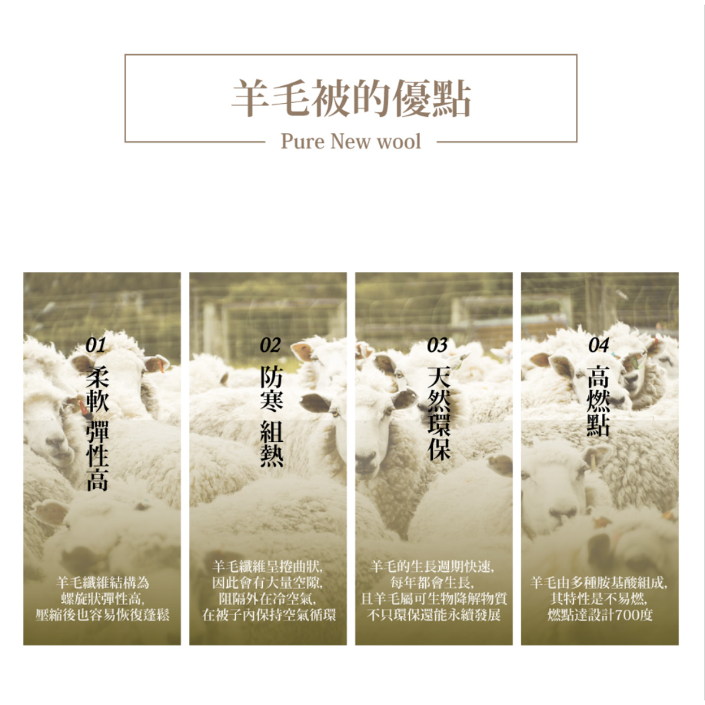 諾貝達純羊毛被-細節圖5