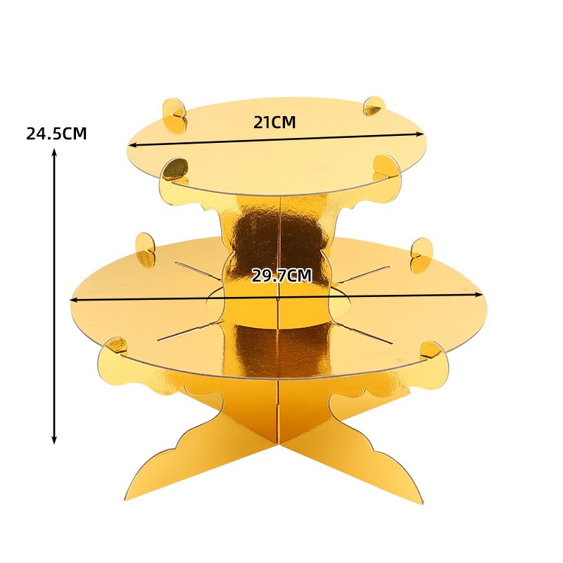 「現貨」雙層圓盤蛋糕架 點心架 蛋糕架 禮物 週歲 派對 婚禮 慶生 紙架 佈置 活動 壽桃架 杯子蛋糕架 雙層圓盤-細節圖4