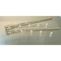 ☁現貨☁#限量一個#水鑽珍珠流蘇耳環 氣質耳環 禮服百搭 仙氣 氣質 少女心 珍珠鑲鑽流蘇垂墜耳環 鑽石耳針 耳環 耳針