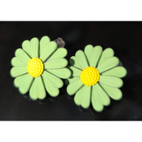 💜現貨💜小清新綠色小花耳環 氣質耳環 仙氣 氣質 少女心 小花耳環 氣質百搭耳環 耳勾 綠色小花耳針 耳針 耳環 小