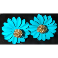 💫現貨💫⚡24小時快速出貨⚡＂防過敏銀針＂#限量一個#藍色小花耳環 氣質 仙氣 青春 少女心 耳針 耳環 藍色小花