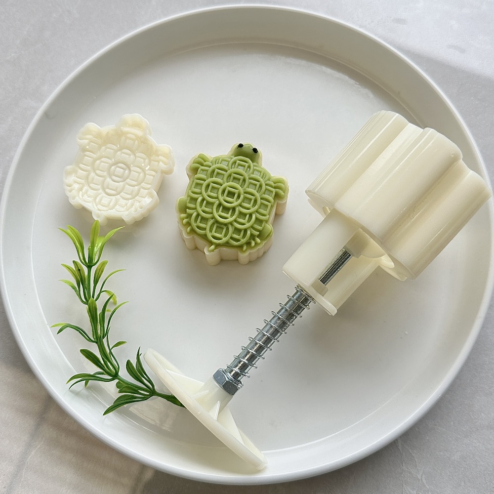 ❄️預購❄️50g3D立體烏龜月餅模 烘焙模具 可愛金錢龜月餅模 綠豆糕冰皮月餅模具 月餅模具 手壓模具 月餅糕點手壓機-細節圖2
