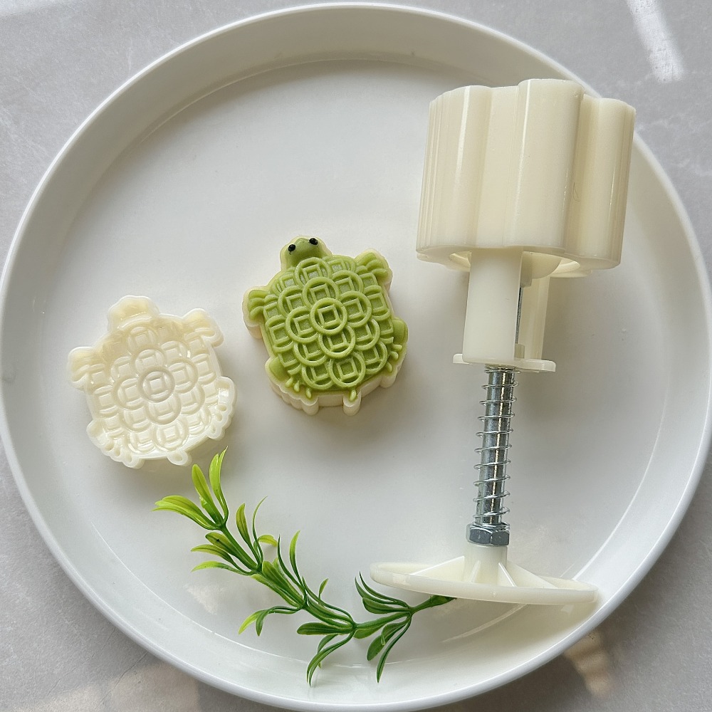 ❄️預購❄️50g3D立體烏龜月餅模 烘焙模具 可愛金錢龜月餅模 綠豆糕冰皮月餅模具 月餅模具 手壓模具 月餅糕點手壓機-細節圖3