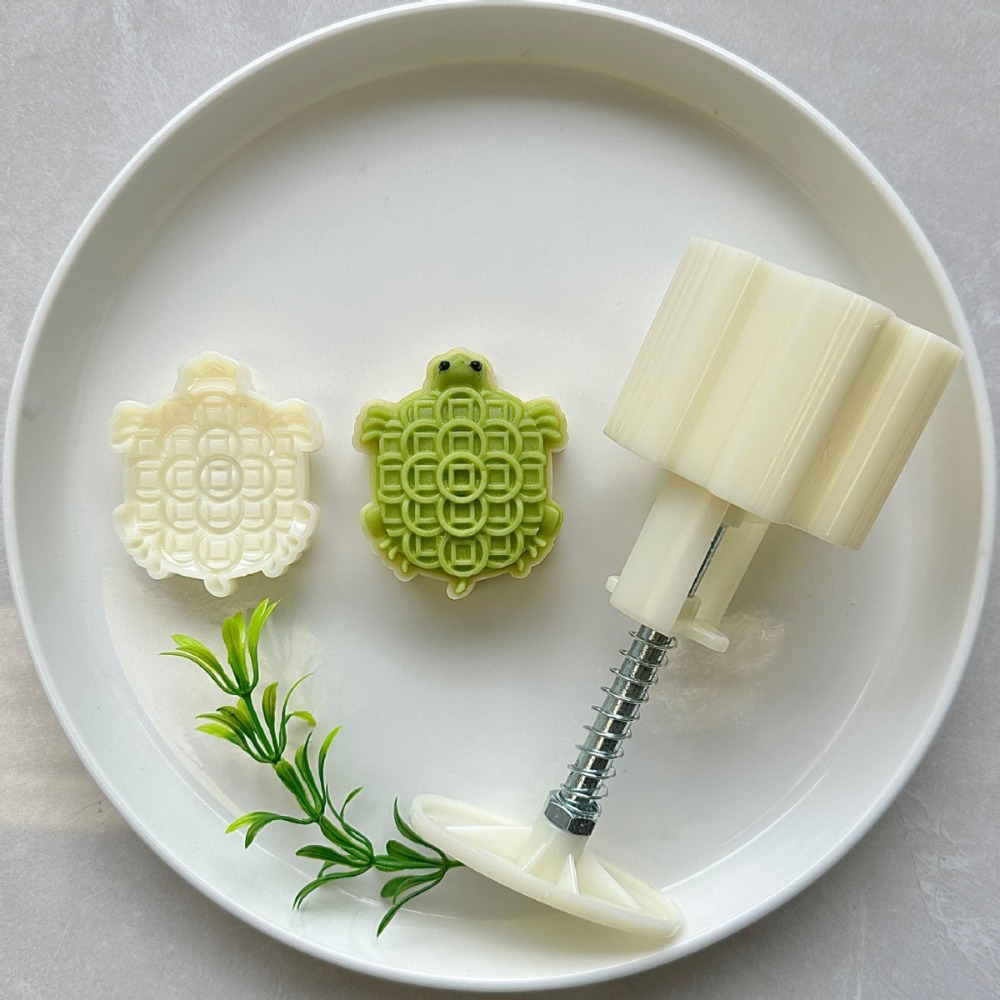 ❄️預購❄️50g3D立體烏龜月餅模 烘焙模具 可愛金錢龜月餅模 綠豆糕冰皮月餅模具 月餅模具 手壓模具 月餅糕點手壓機-細節圖5