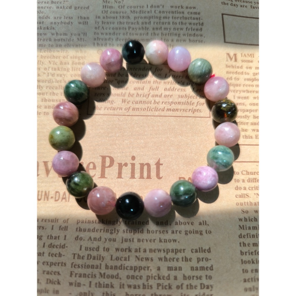 ❄️現貨❄️天然老礦碧璽手串 碧璽 彩虹碧璽 西瓜碧璽  碧璽手鍊 電氣石 旺夫石 多彩碧璽 彩碧璽 手珠 手串 手-規格圖4