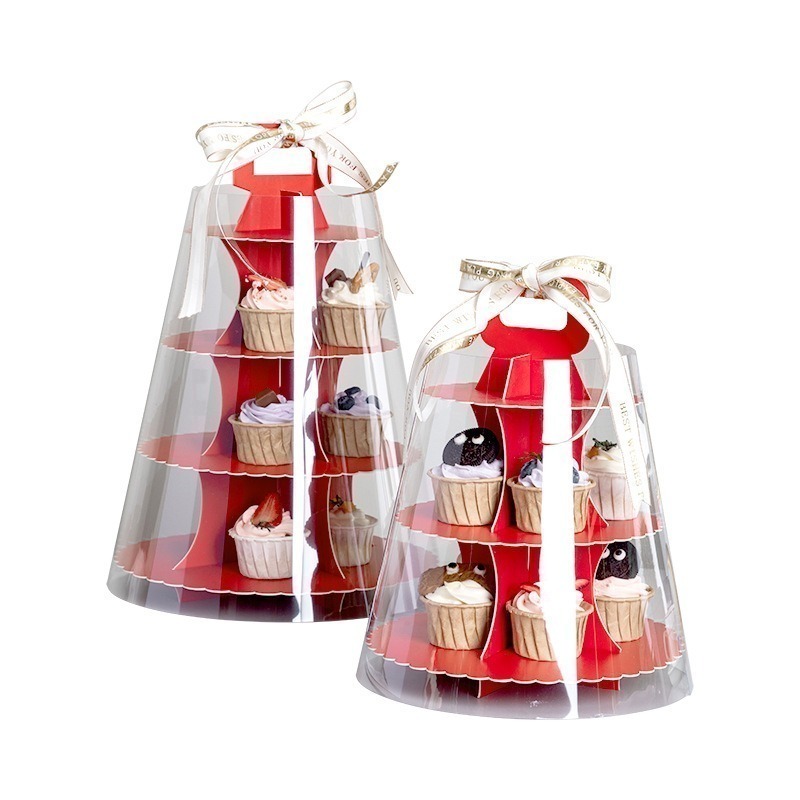 ❄️現貨❄️帶透明圍邊蛋糕架 點心架 蛋糕架 禮物 週歲 派對 婚禮 慶生 紙架 佈置 活動 禮品 杯子蛋糕架 壽桃架-細節圖5