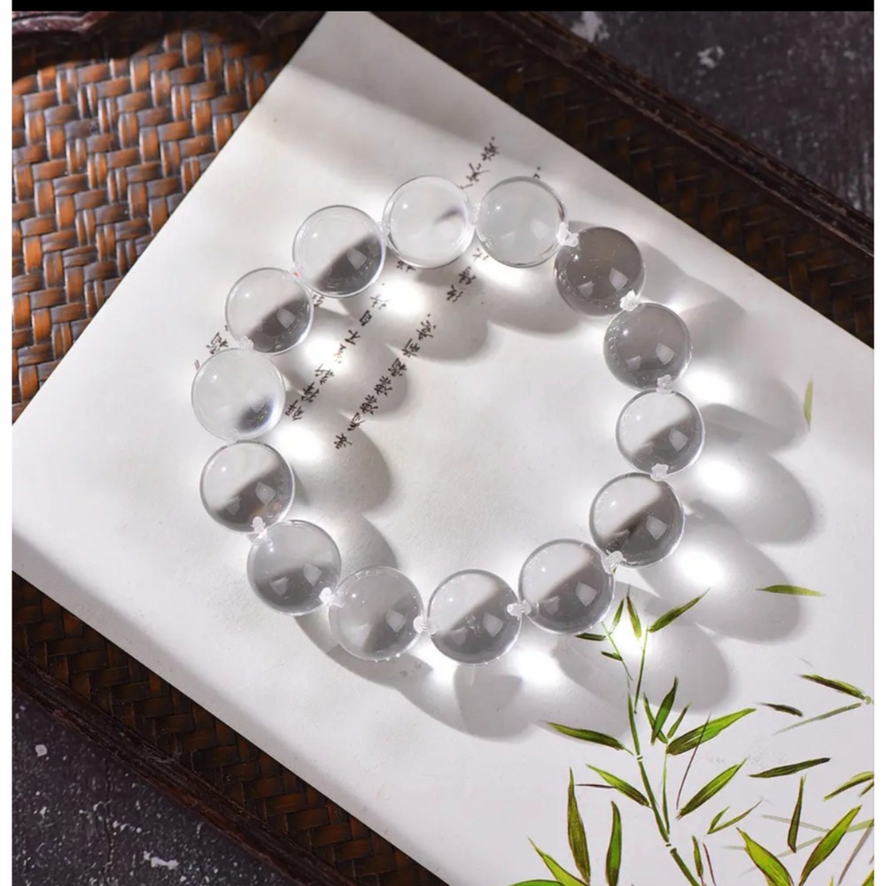 ❄️預購❄️天然全淨體白水晶泡泡珠手串 牛鼻孔白水晶手串 白水晶手串 玻璃體白水晶泡泡珠手串 白水晶 手鍊 手串 手珠-細節圖2