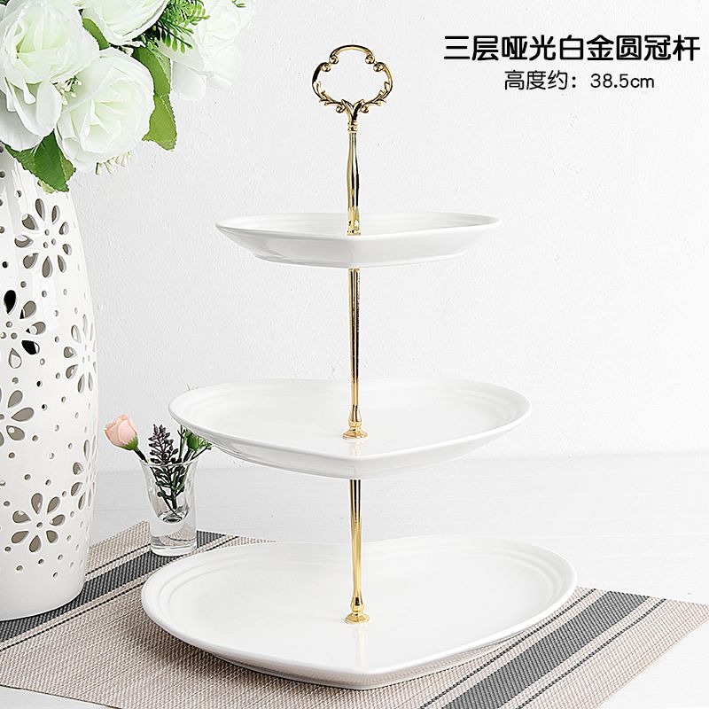 ❄️預購❄️愛心陶瓷三層水果盤 歐式客廳下午蛋糕架 水果盤 零食點心甜點糖果托盤日 陶瓷蛋糕架 多層下午茶點心架 心形蛋-規格圖8