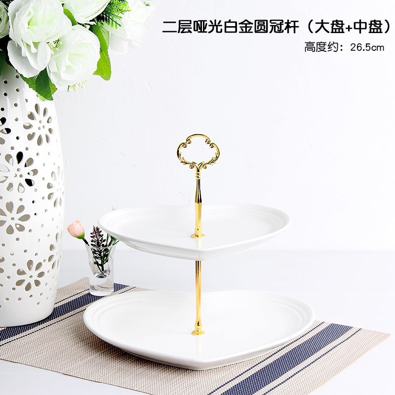 ❄️預購❄️愛心陶瓷三層水果盤 歐式客廳下午蛋糕架 水果盤 零食點心甜點糖果托盤日 陶瓷蛋糕架 多層下午茶點心架 心形蛋-規格圖8