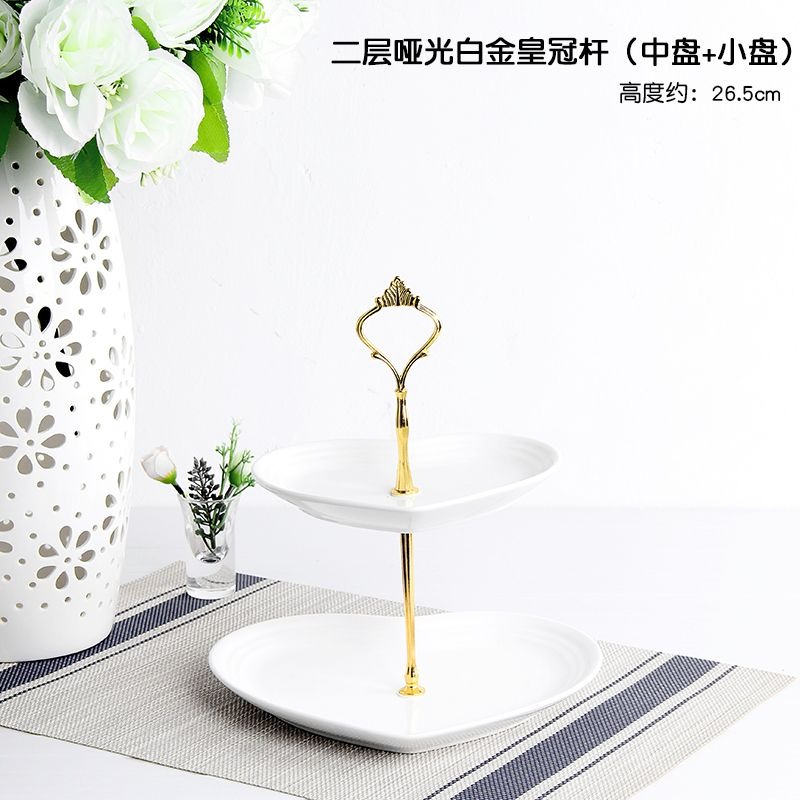 ❄️預購❄️愛心陶瓷三層水果盤 歐式客廳下午蛋糕架 水果盤 零食點心甜點糖果托盤日 陶瓷蛋糕架 多層下午茶點心架 心形蛋-規格圖8