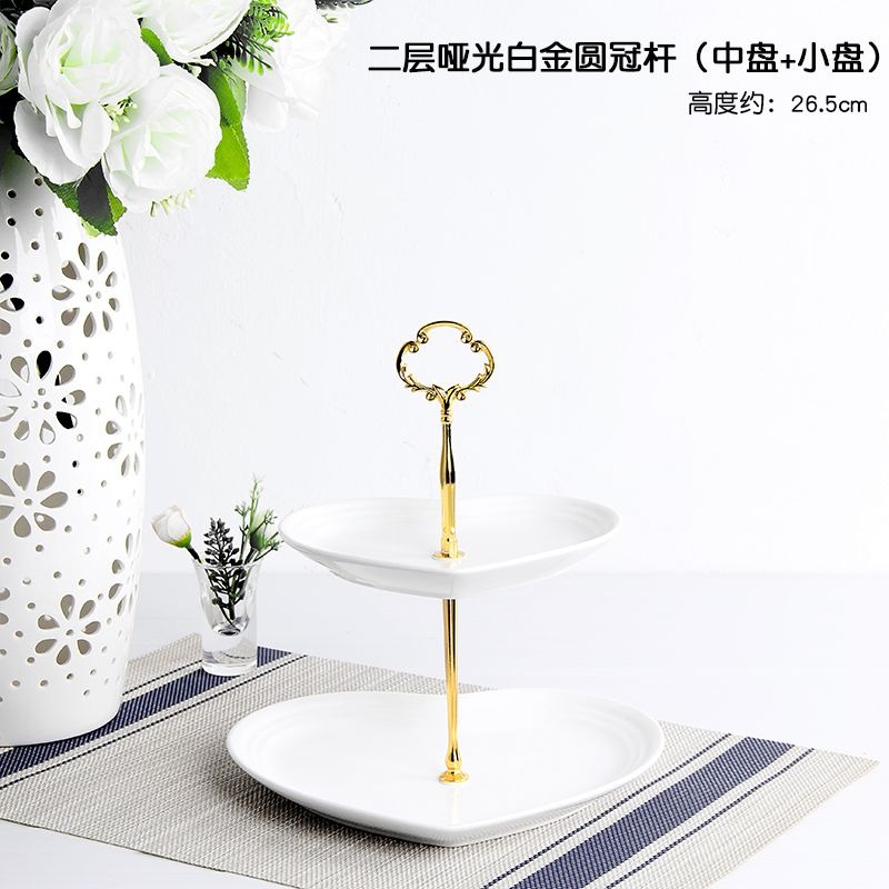 ❄️預購❄️愛心陶瓷三層水果盤 歐式客廳下午蛋糕架 水果盤 零食點心甜點糖果托盤日 陶瓷蛋糕架 多層下午茶點心架 心形蛋-規格圖8