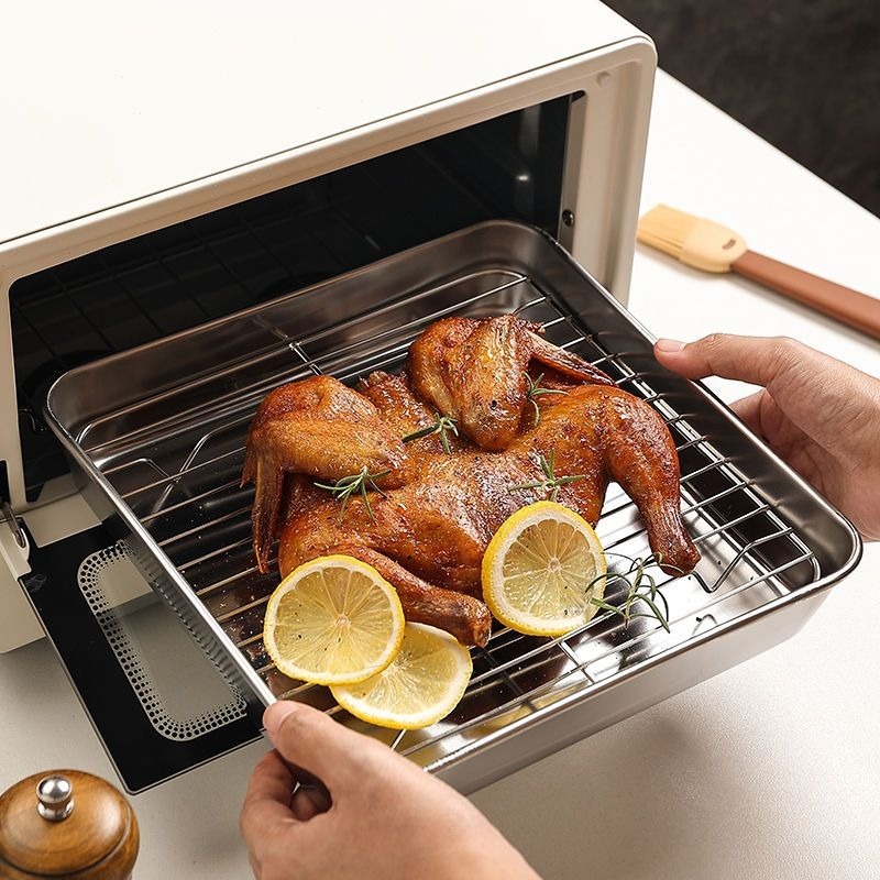 ❄️預購❄️304不鏽鋼控油盤 304不鏽鋼烤盤 氣炸鍋內專用的烤肉架 烤肉烤盤 分層瀝油支架 方形烤盤 430不鏽鋼濾-細節圖7