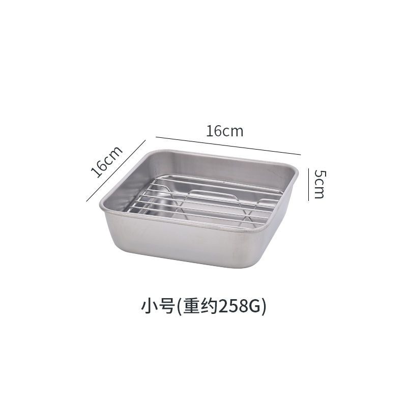 ❄️預購❄️304不鏽鋼控油盤 304不鏽鋼烤盤 氣炸鍋內專用的烤肉架 烤肉烤盤 分層瀝油支架 方形烤盤 430不鏽鋼濾-規格圖8