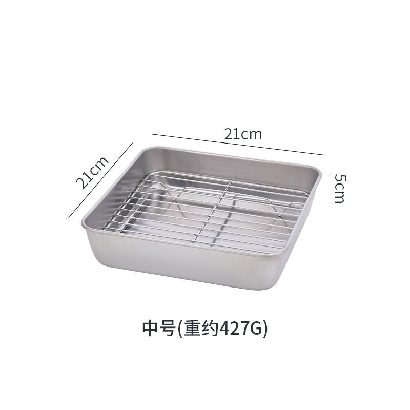 ❄️預購❄️304不鏽鋼控油盤 304不鏽鋼烤盤 氣炸鍋內專用的烤肉架 烤肉烤盤 分層瀝油支架 方形烤盤 430不鏽鋼濾-規格圖8