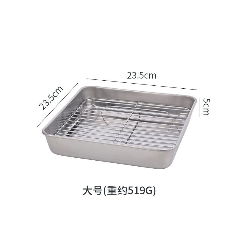 ❄️預購❄️304不鏽鋼控油盤 304不鏽鋼烤盤 氣炸鍋內專用的烤肉架 烤肉烤盤 分層瀝油支架 方形烤盤 430不鏽鋼濾-規格圖8