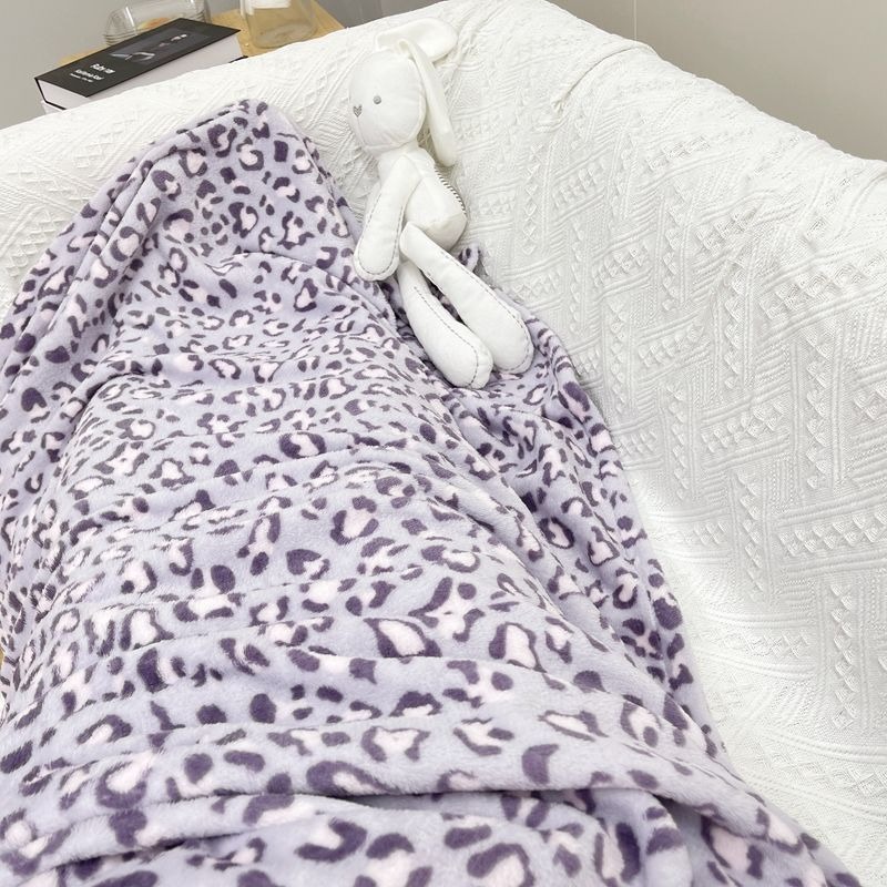 ❄️預購❄️ins風豹紋毛毯 學生宿舍保暖小毯子 辦公室午睡毯 毛毯 冷氣房披肩蓋背毯 毯午休沙發蓋毯 毛絨小毛毯 豹紋-規格圖7