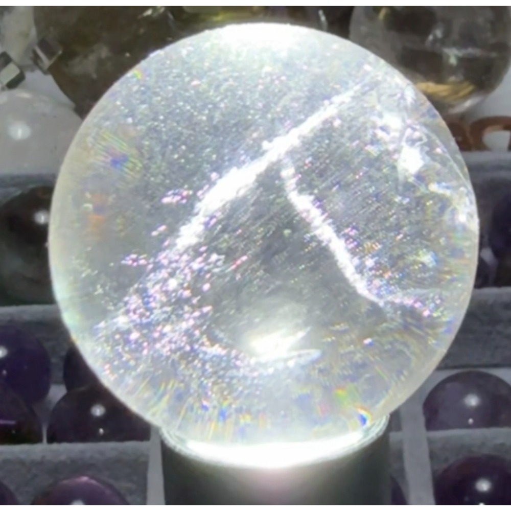 ❄️預購❄️天然人字意境白水晶球 白水晶擺飾 白水晶球 人字意境白水晶球 白水晶 水晶原礦 改運 消磁 擋煞 人字意境白-細節圖3