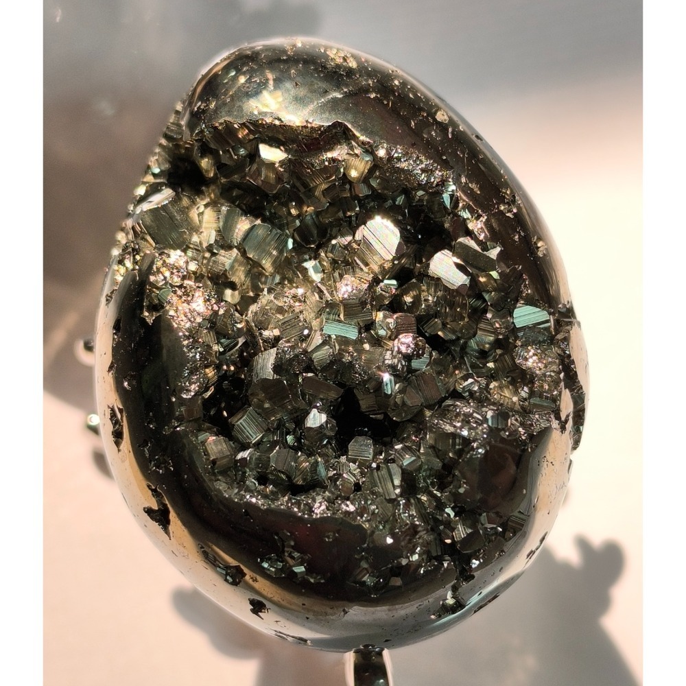 ❄️現貨❄️超閃黃鐵礦恐龍蛋 黃鐵礦開口笑  黃銅礦 黃鐵礦 擺飾 原礦擺飾 原礦 小擺飾 能量防護石 消除負能量 化煞-細節圖4