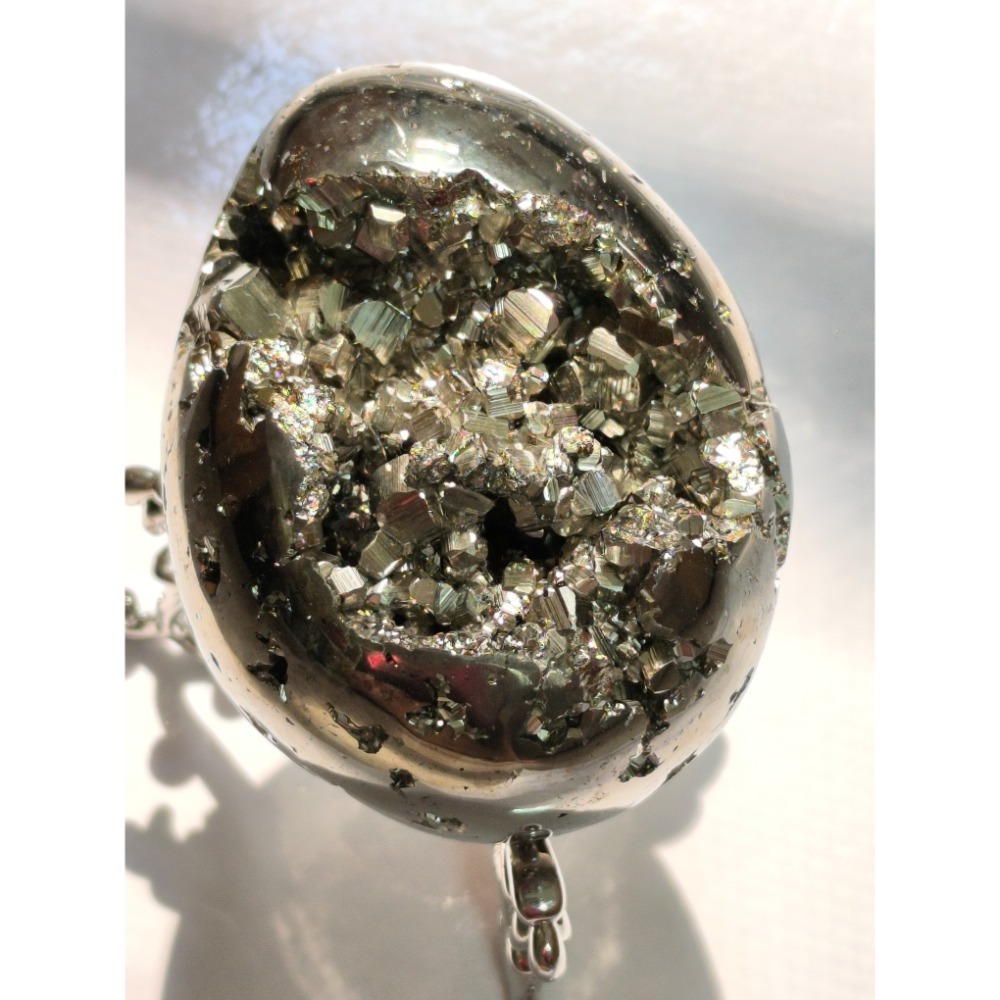 ❄️現貨❄️超閃黃鐵礦恐龍蛋 黃鐵礦開口笑  黃銅礦 黃鐵礦 擺飾 原礦擺飾 原礦 小擺飾 能量防護石 消除負能量 化煞-細節圖7