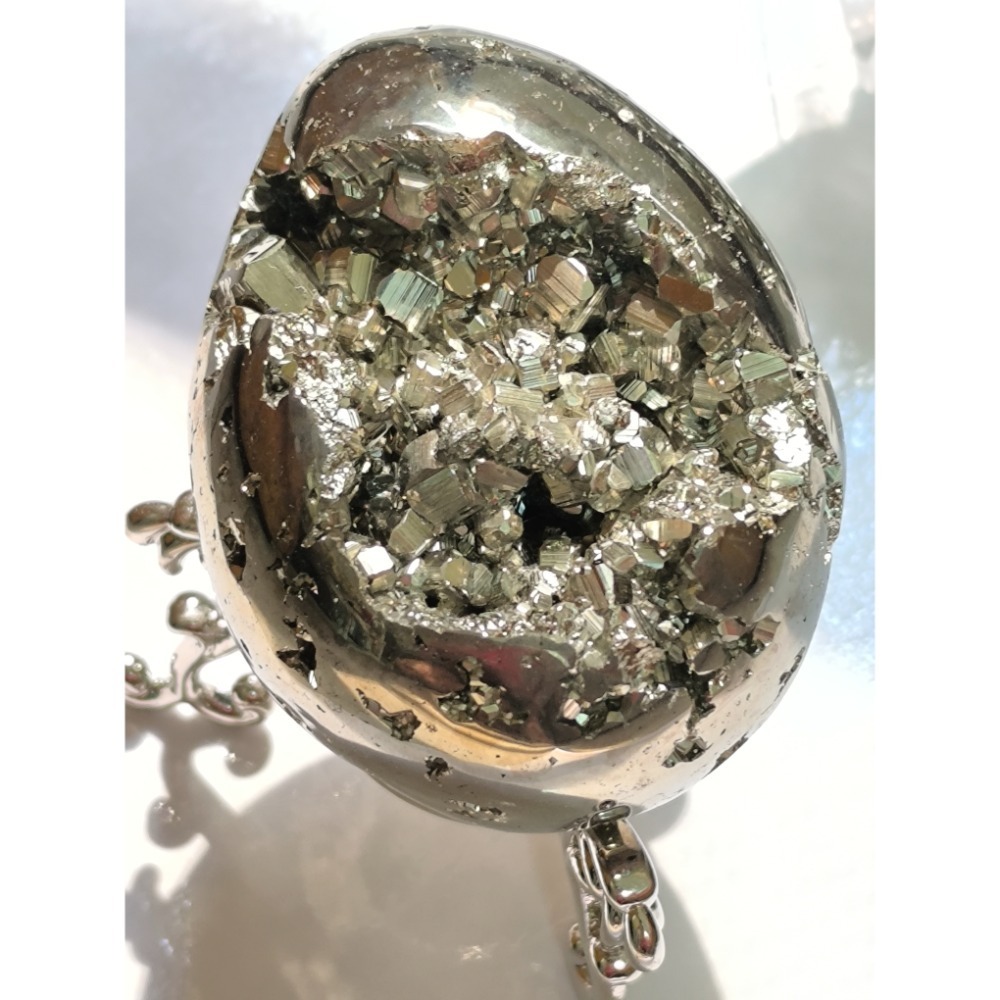 ❄️現貨❄️超閃黃鐵礦恐龍蛋 黃鐵礦開口笑  黃銅礦 黃鐵礦 擺飾 原礦擺飾 原礦 小擺飾 能量防護石 消除負能量 化煞-細節圖9