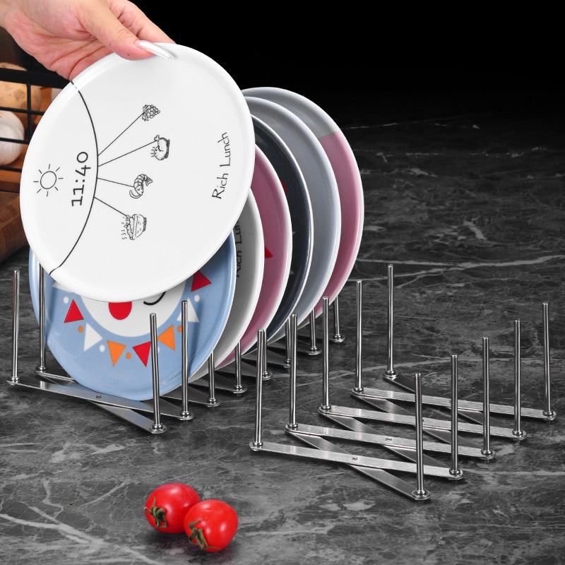 ❄️預購❄️不鏽鋼多功能碗碟置物架 可伸縮收納架 蒸籠可調整瀝水架 廚房碗盤架 不鏽鋼伸縮架 鍋蓋蓋 不鏽鋼碗盤架 砧板-細節圖2