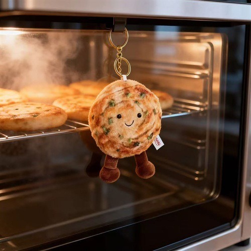 ❄️現貨❄️可愛蔥油餅毛絨玩偶鑰匙圈 蔥油餅吊飾 吊飾 包包吊飾 鑰匙圈 掛件 包包吊飾 書包吊飾 蔥油餅掛件 蔥油餅-細節圖5