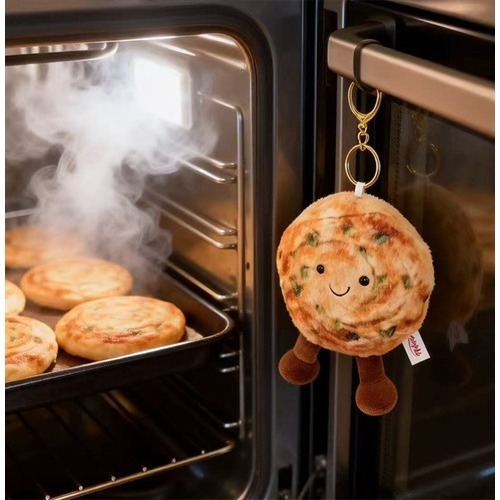 ❄️現貨❄️可愛蔥油餅毛絨玩偶鑰匙圈 蔥油餅吊飾 吊飾 包包吊飾 鑰匙圈 掛件 包包吊飾 書包吊飾 蔥油餅掛件 蔥油餅-細節圖6