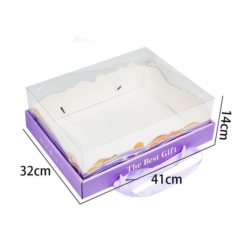 ❄️預購❄️ins風開窗透明禮盒 浪漫丁香紫花透明水果包裝禮盒 禮品盒 禮盒 水果透明禮品盒 甜點開窗盒 西點烘焙包裝盒-規格圖4